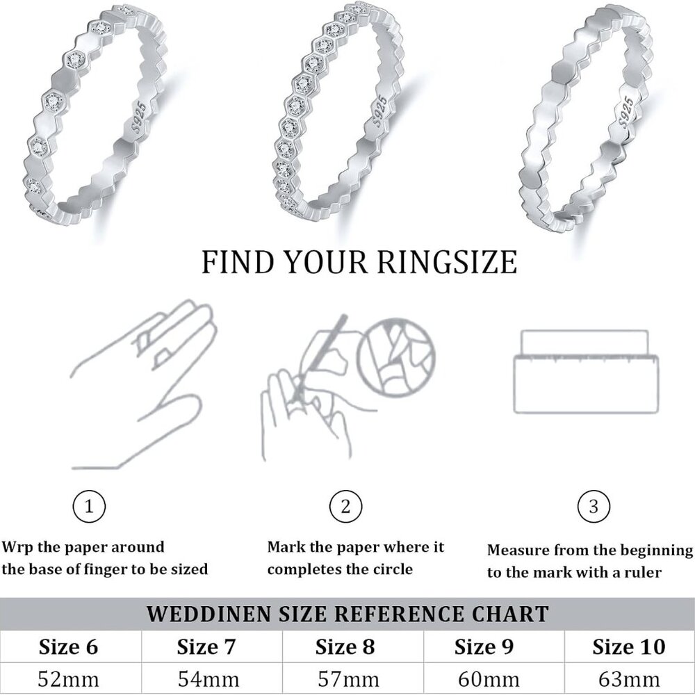 Hypoallergenic Stackable Sterling Silver Rings Wi… - image 4